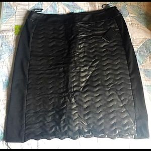 Faux Leather Quilted Skirt